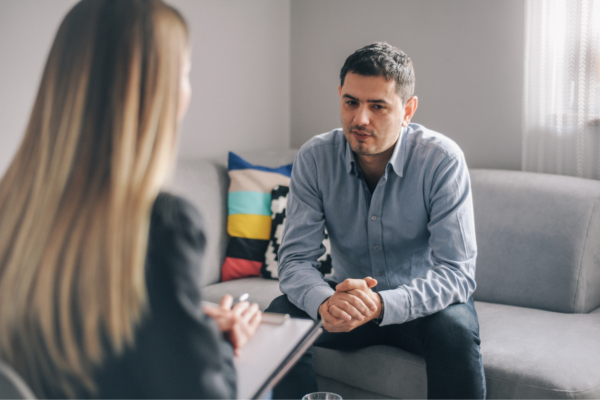 Counsellor and client in counselling session